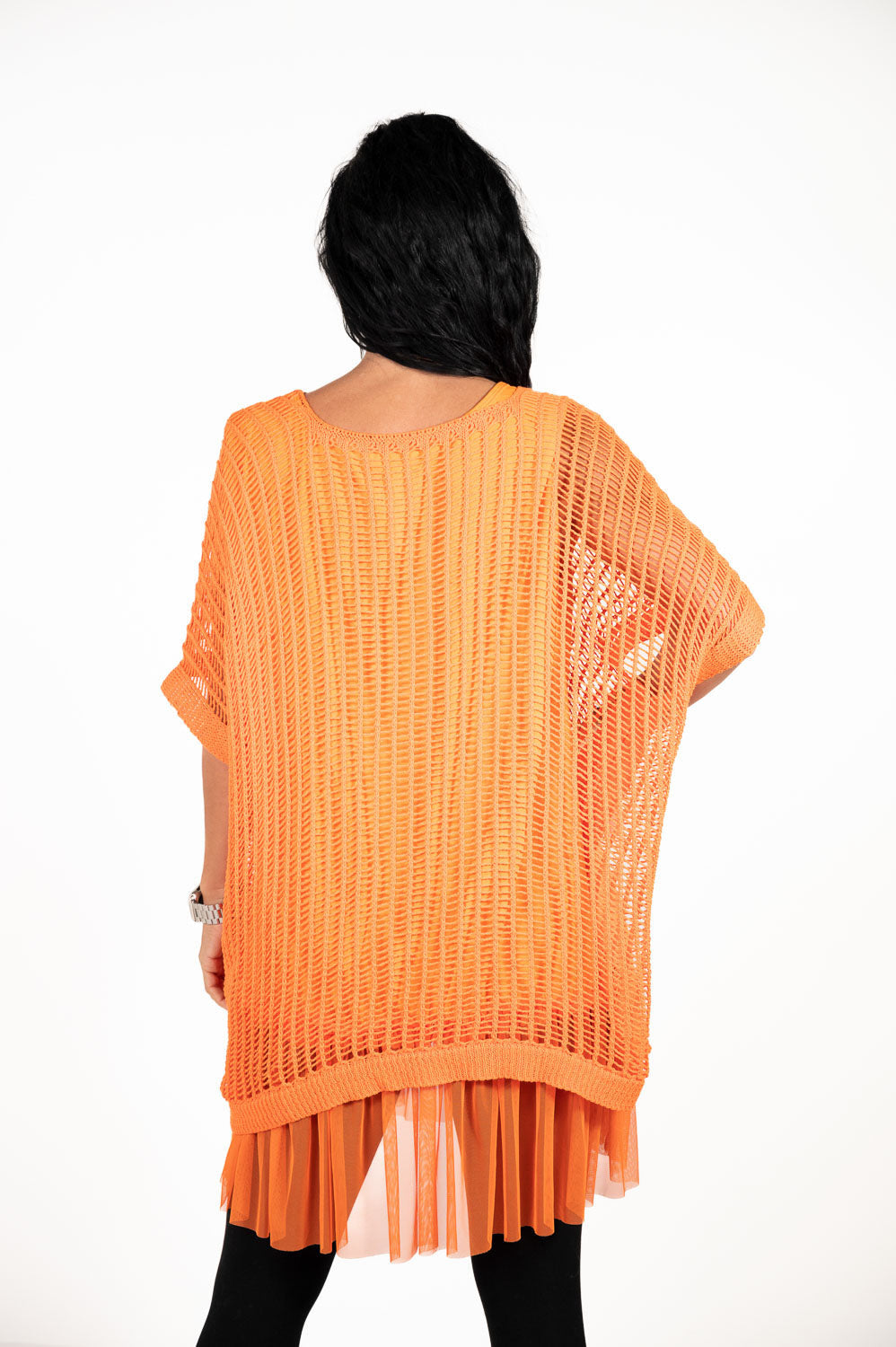 Vestido Croche Combinado Naranja
