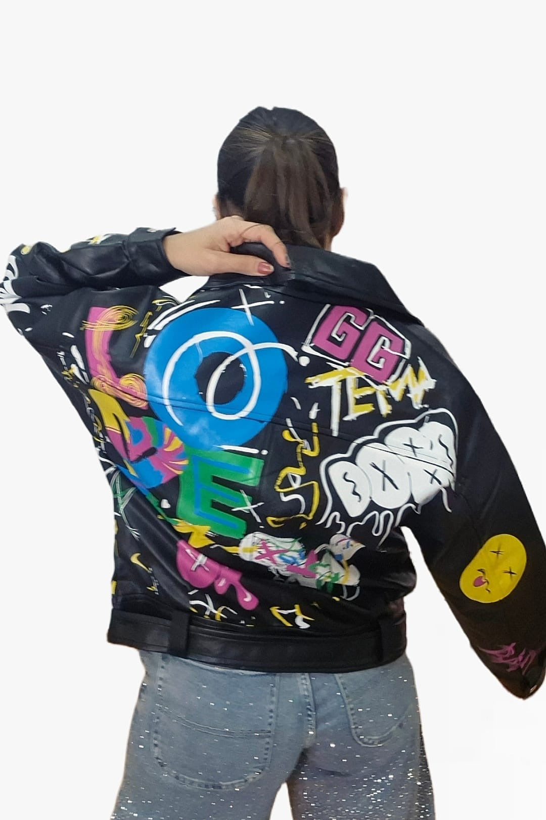 Biker Oversize Graffity Negra