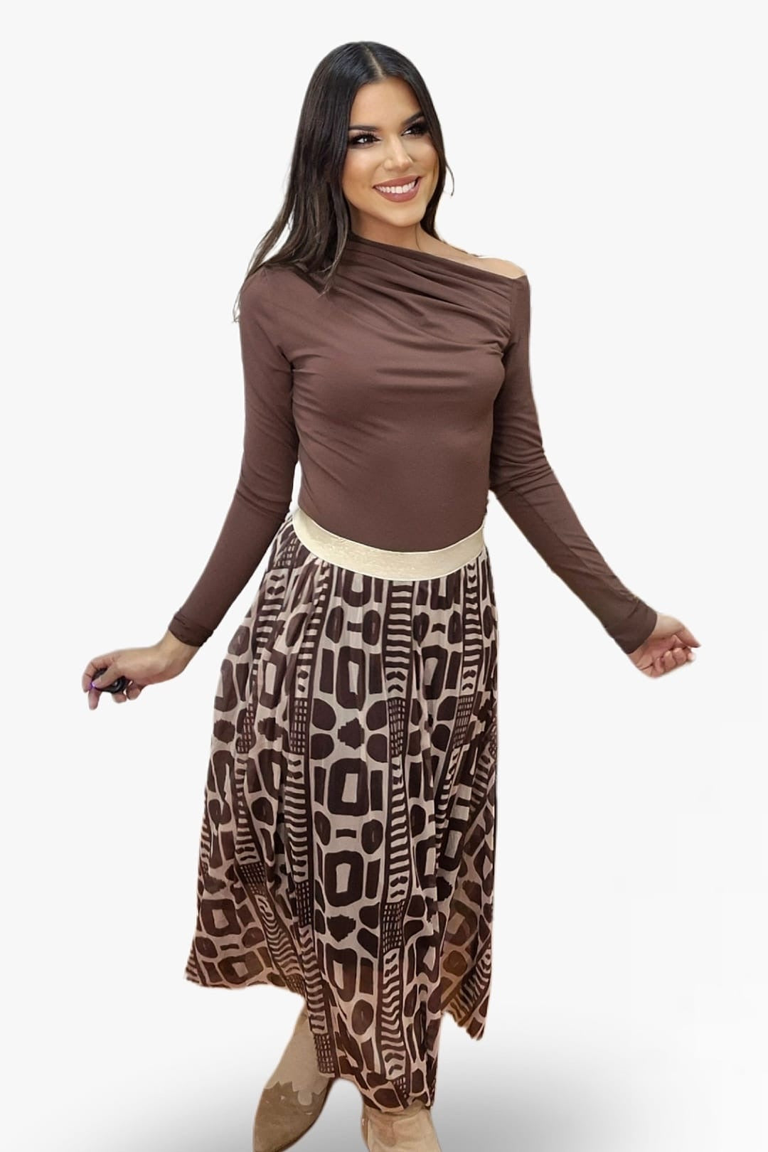 Falda Tul Maya Marrón