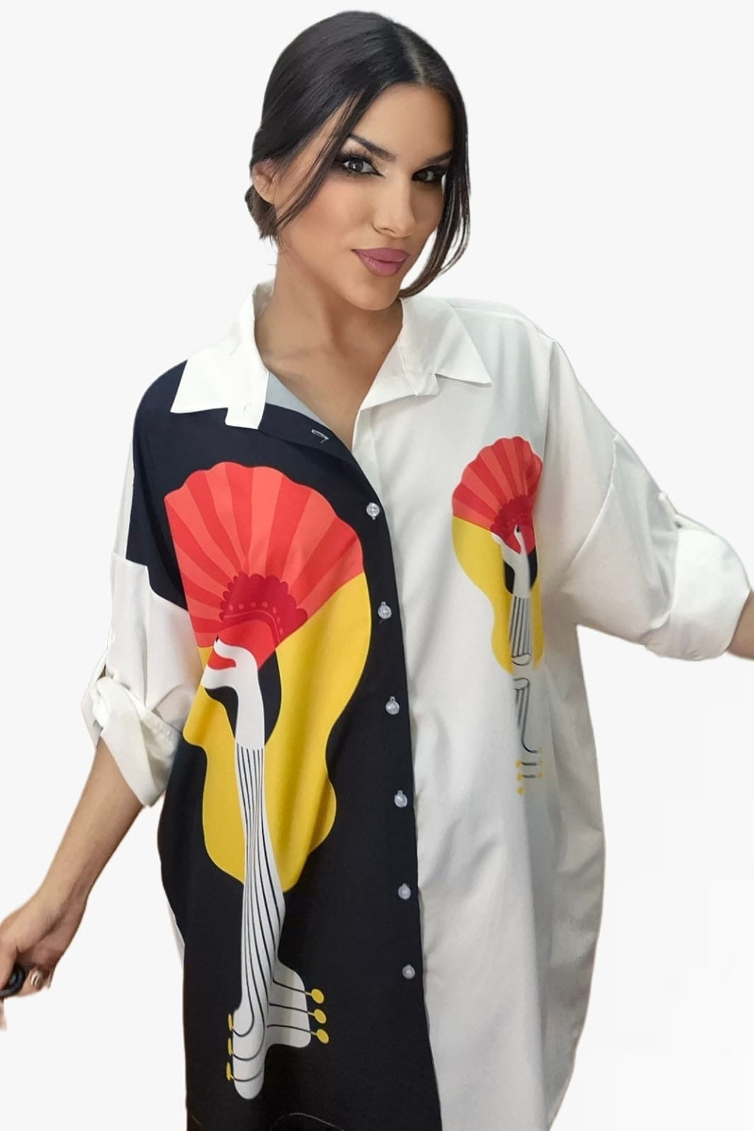 Camisa Abotonada Abanico Guitarra