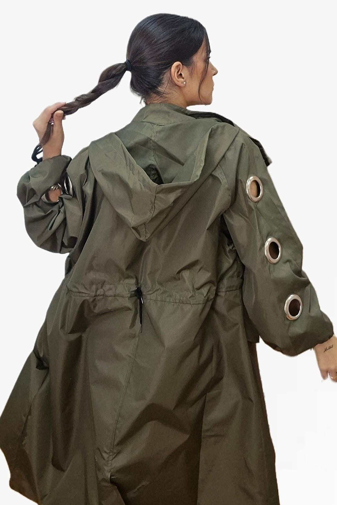 Gabardina Argollas Verde