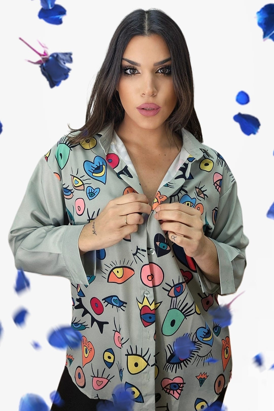 Camisa Formas Corazon Colores Verde