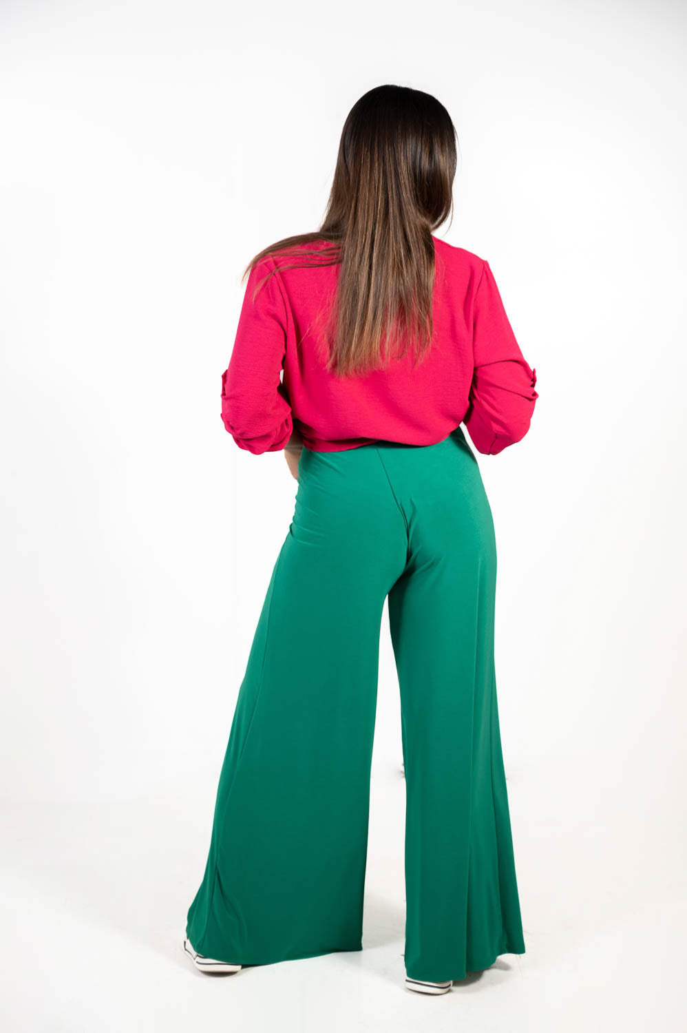 Pantalon Punto Fluido Verde