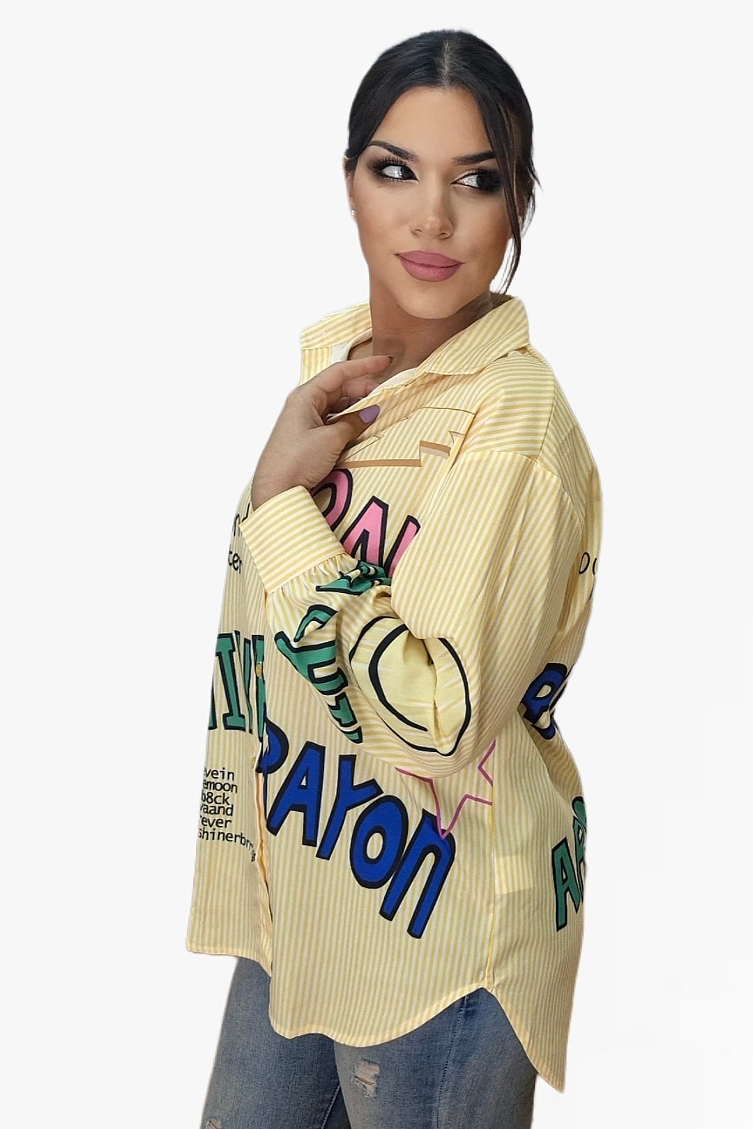 Camisa Rayon Emoji Amarilla