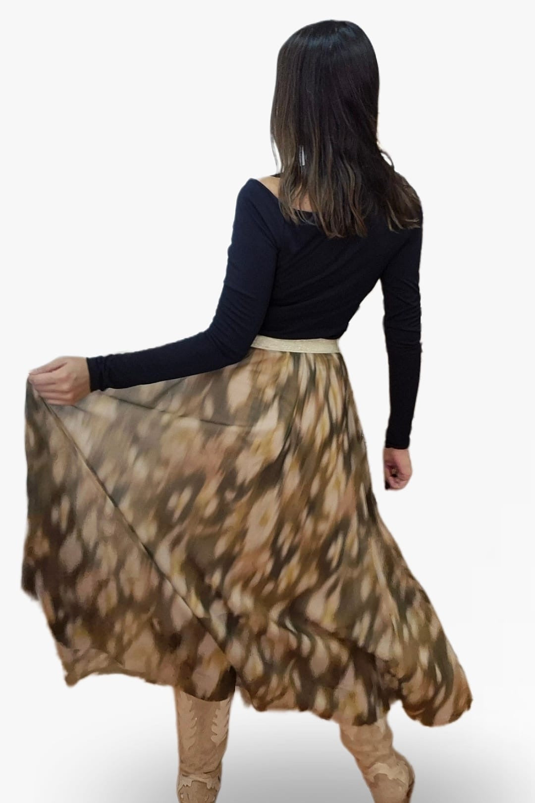 Falda Print Difuminado Verde