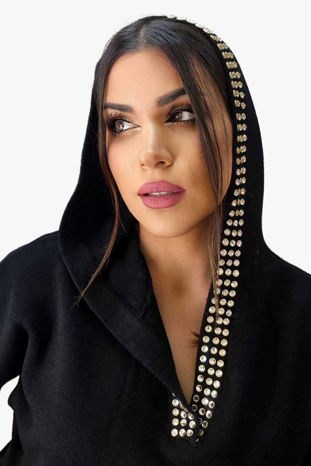 Jersey Capucha Tachuelas Negro