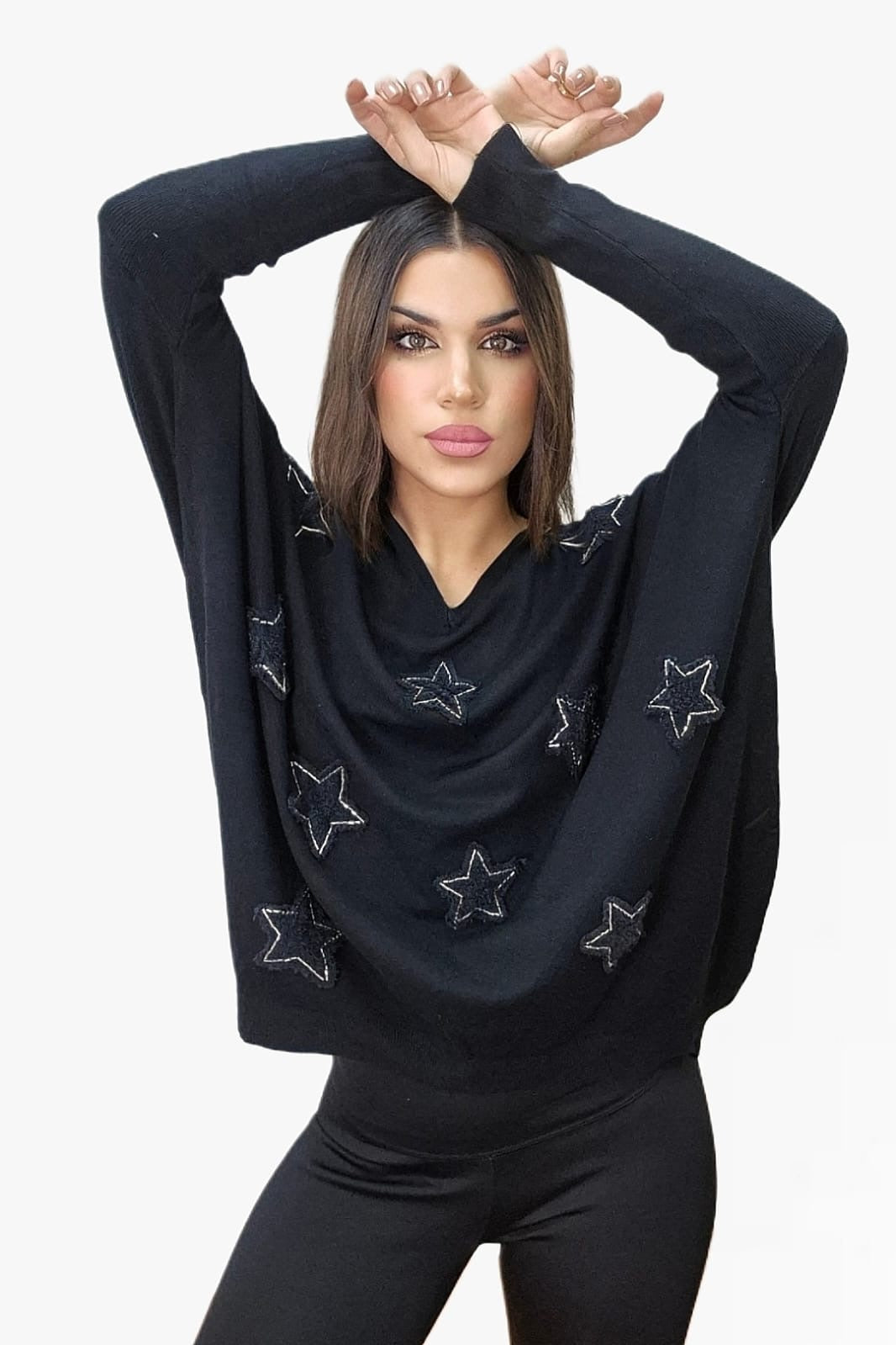 Jersey Relieve Estrella Negro