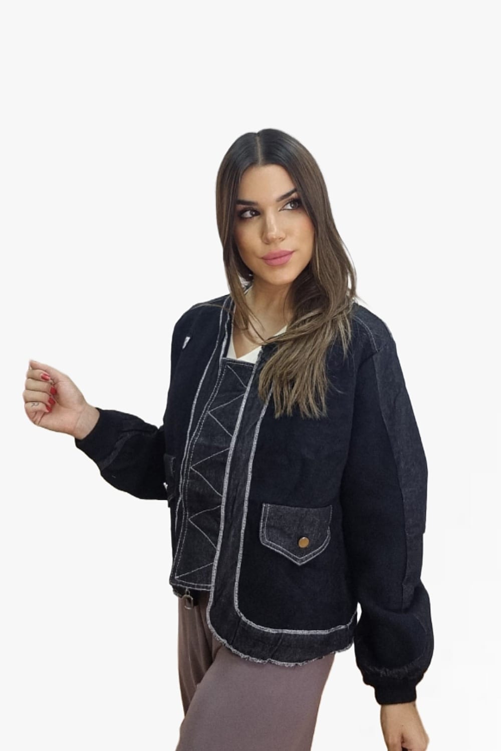 Chaqueta Bomber Combinada