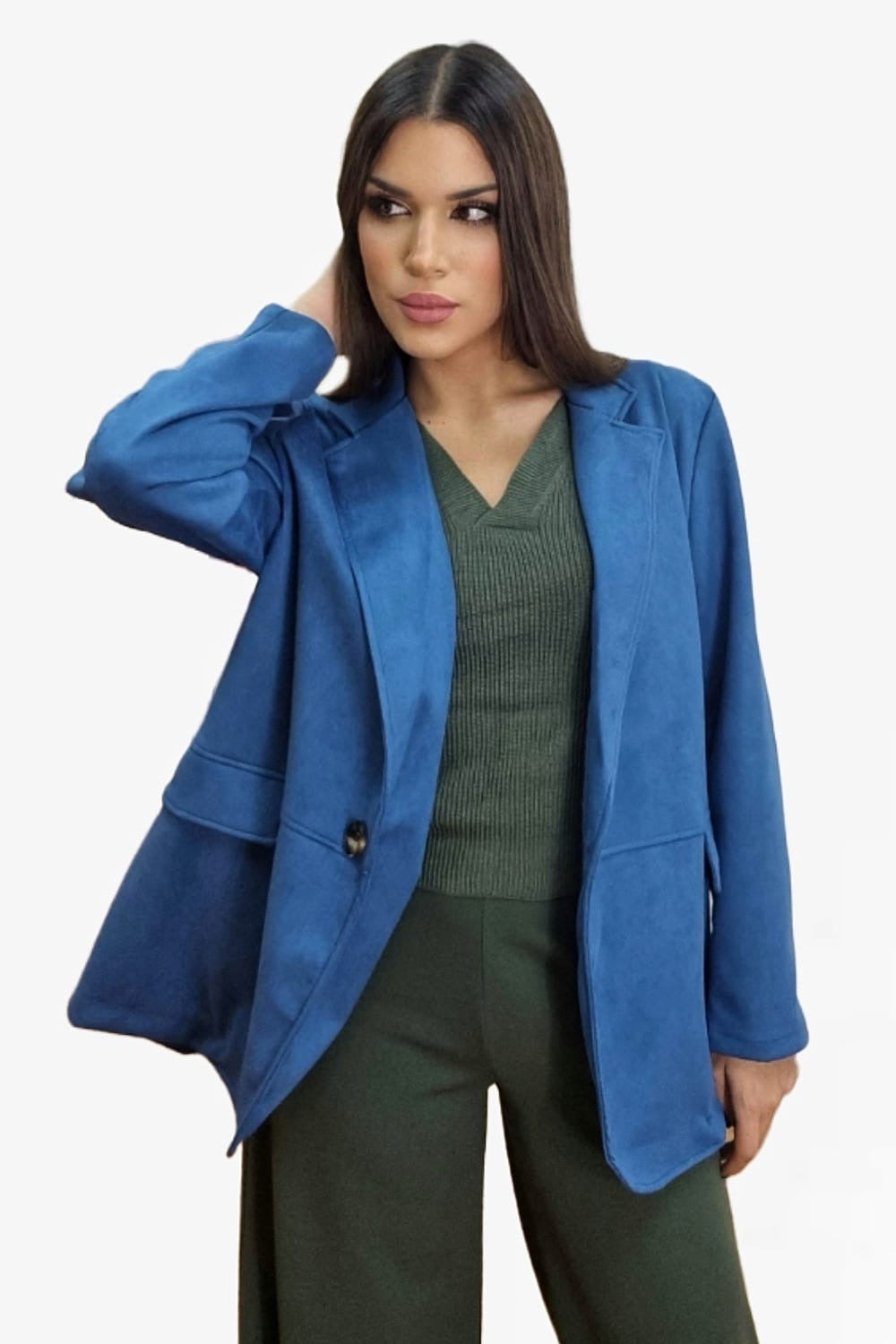 Blazer Rustic Oversize Azul