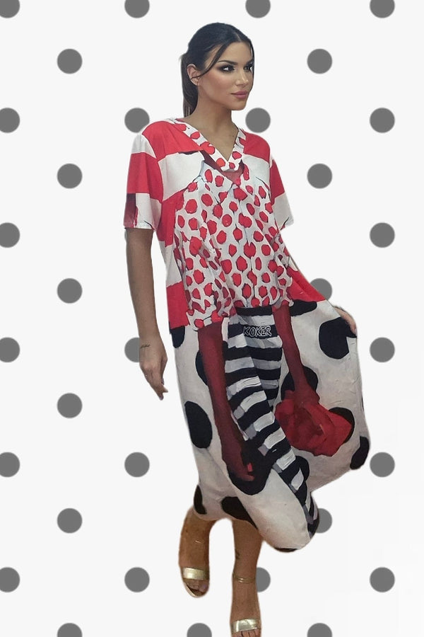 Vestido Topos Lineas