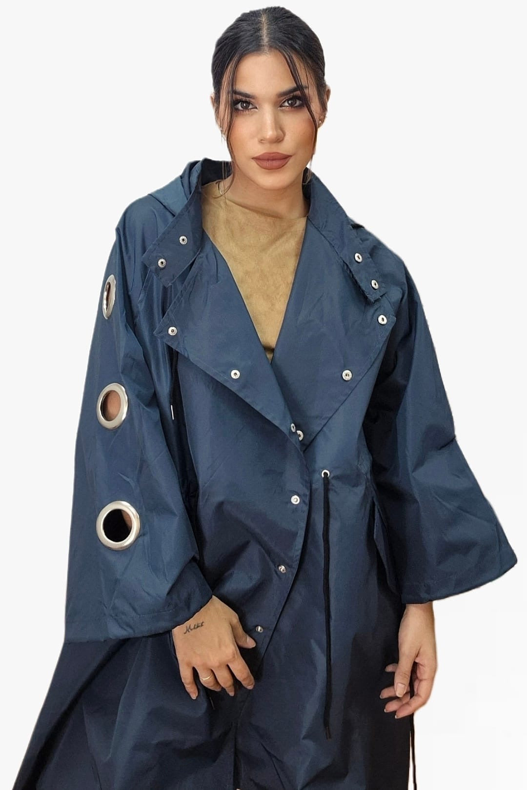 Gabardina Argollas Azul Marino