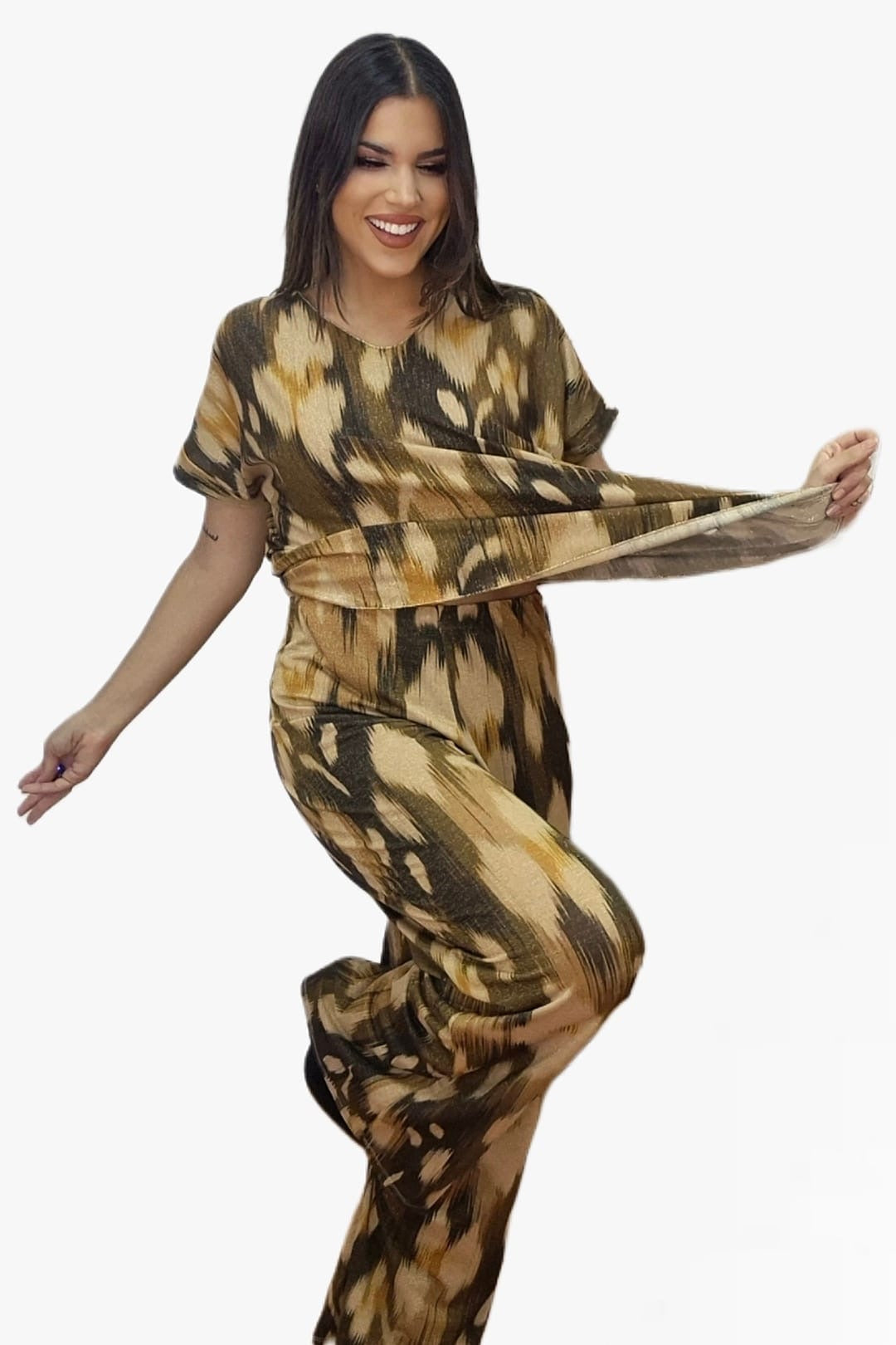 Pantalon Oliva Lurex