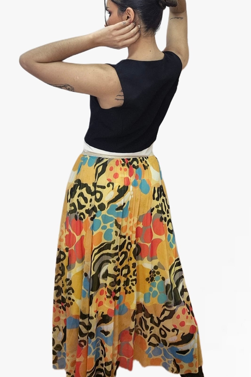 Falda Tul Animal Print Amarilla