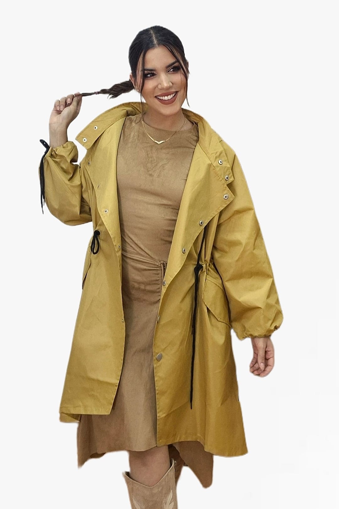 Gabardina Argollas Amarilla