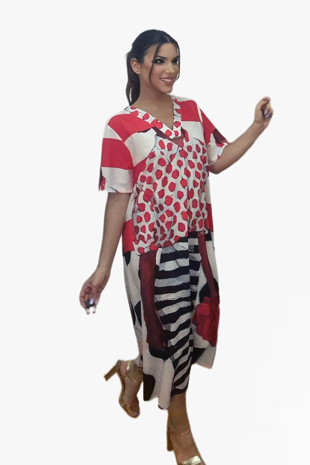 Vestido Topos Lineas