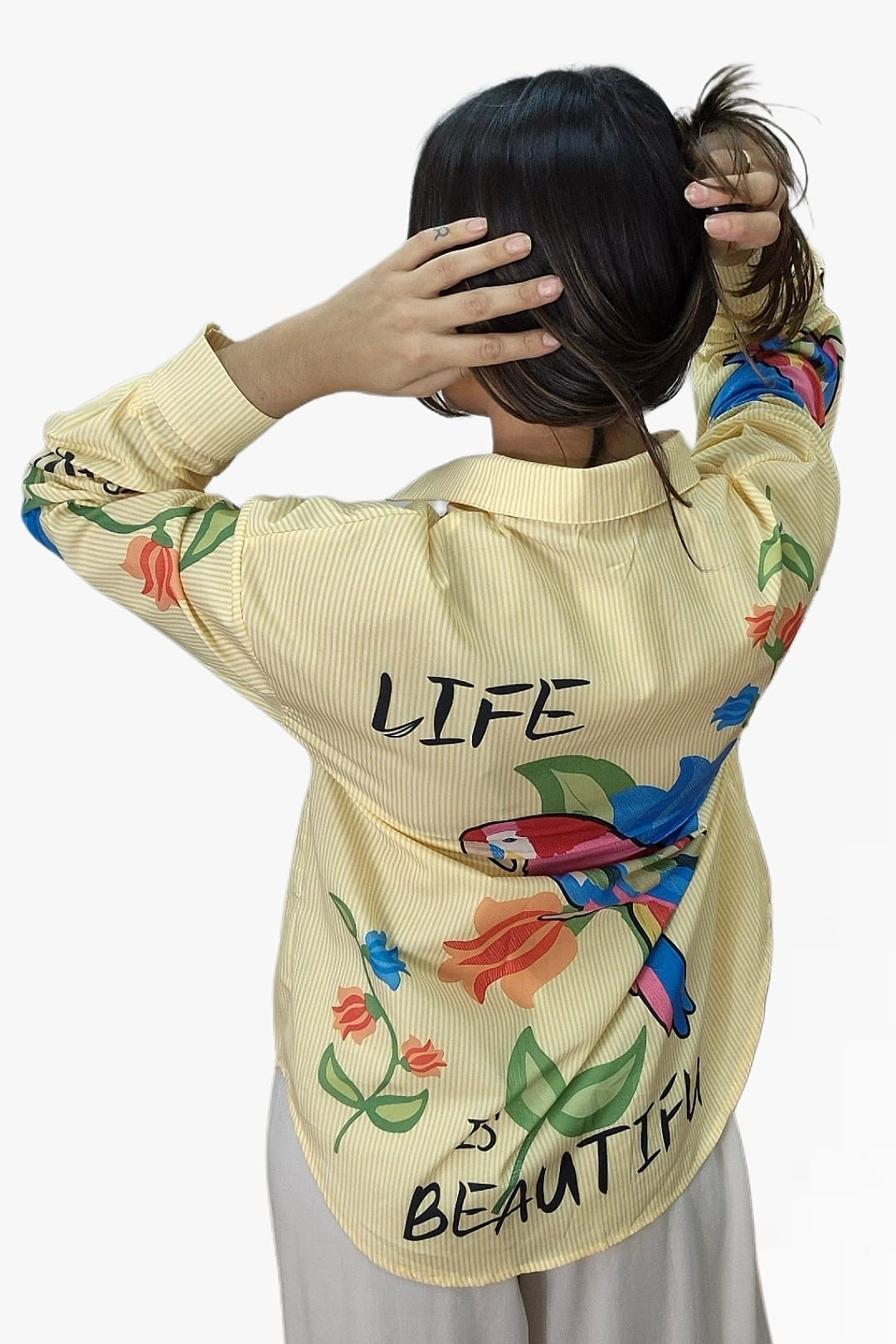 Camisa Life Parrots Amarilla