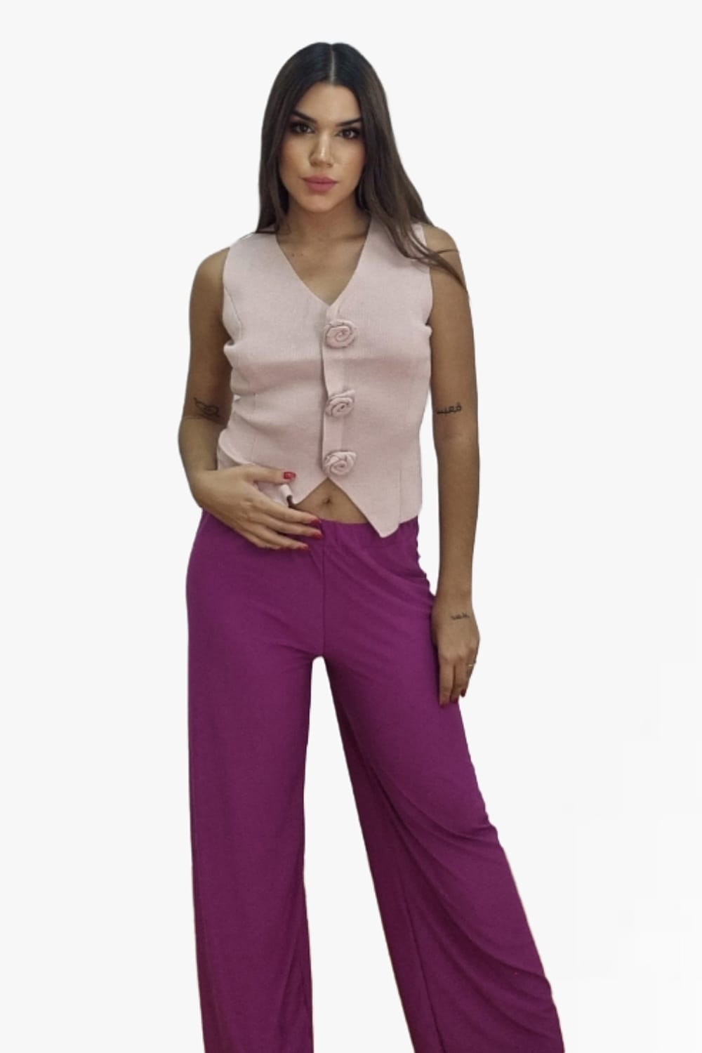 Pantalon Licra Liso Fucsia