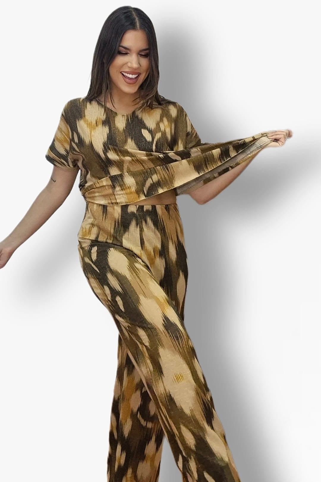 Pantalon Oliva Lurex