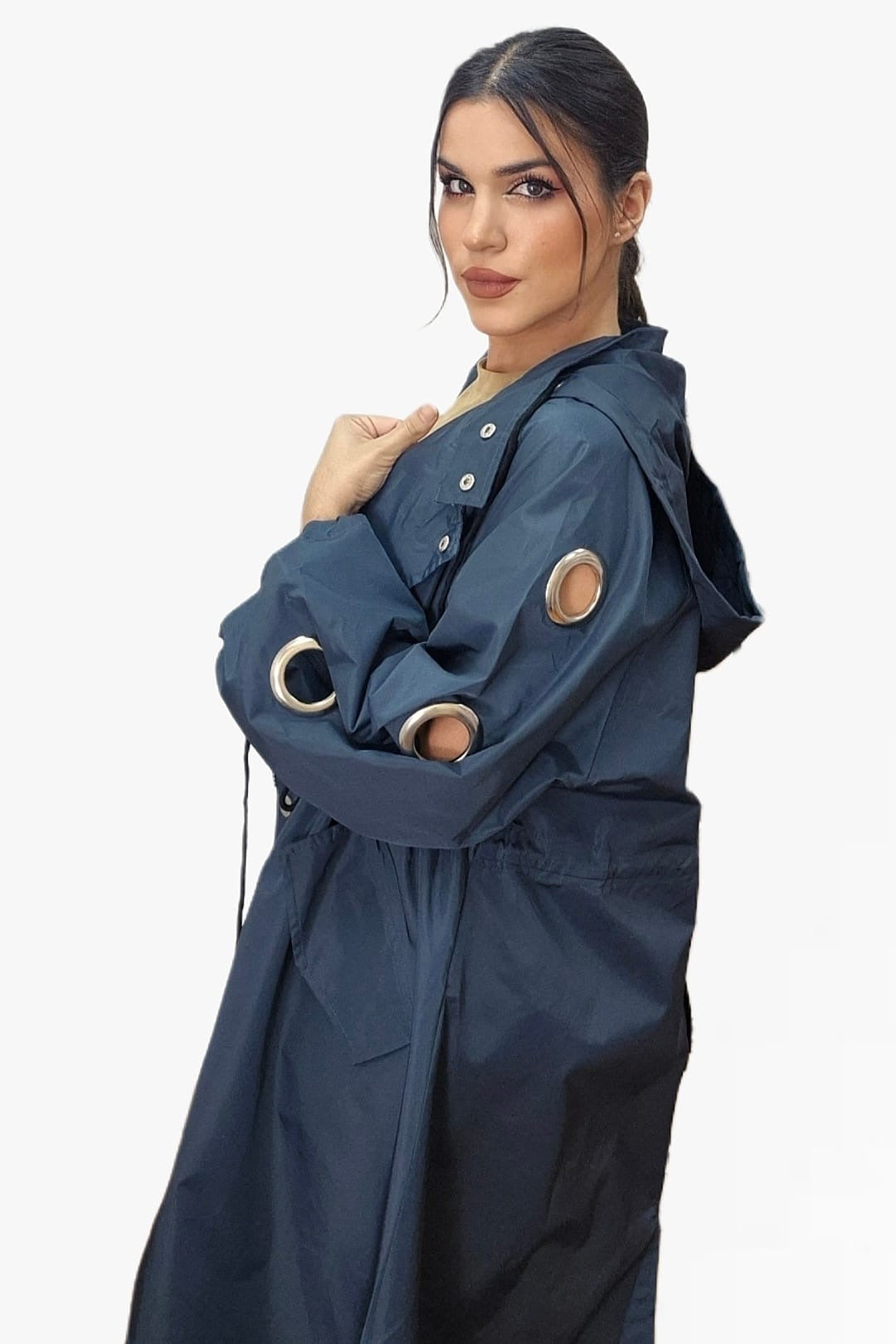 Gabardina Argollas Azul Marino