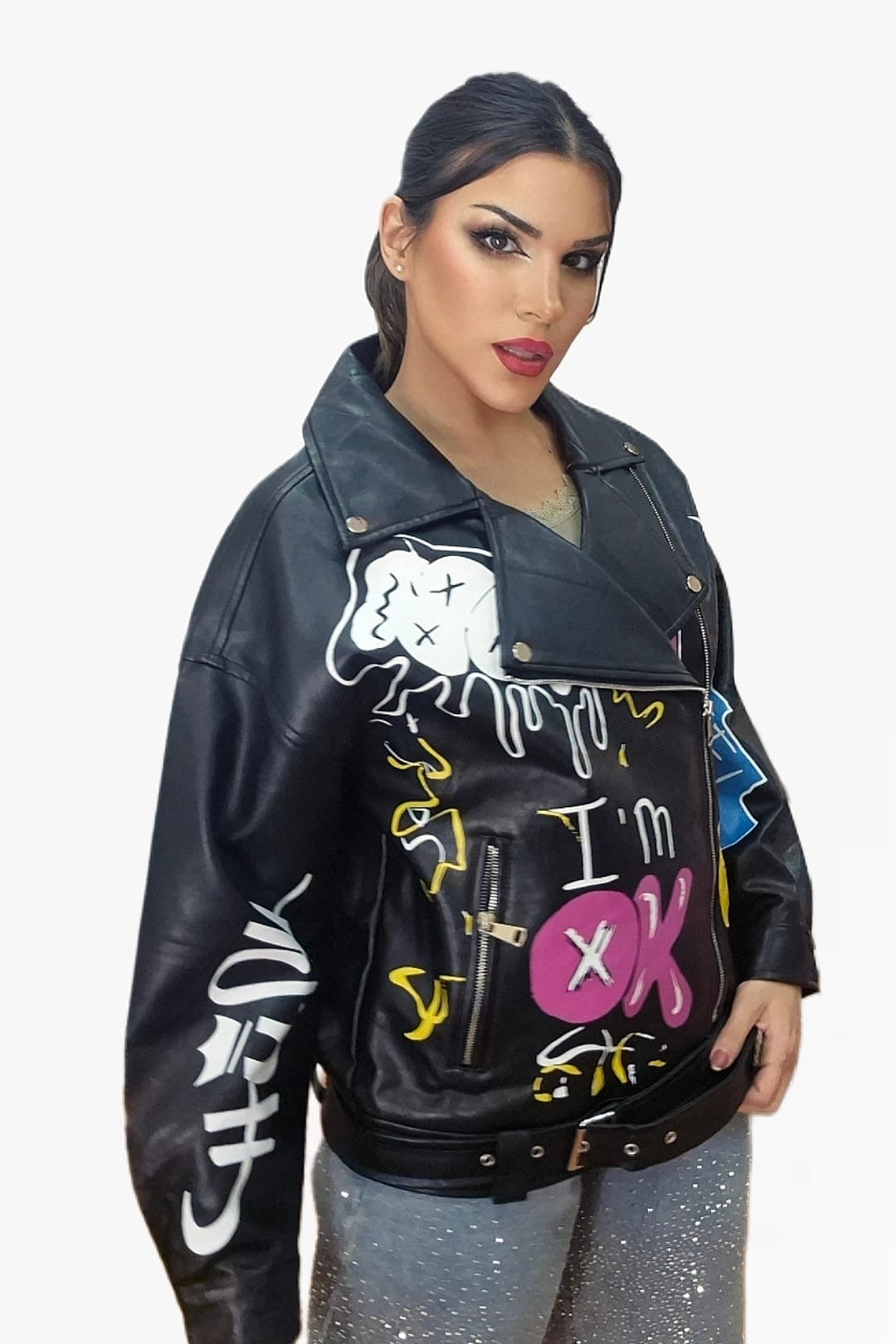 Biker Oversize Graffity Negra