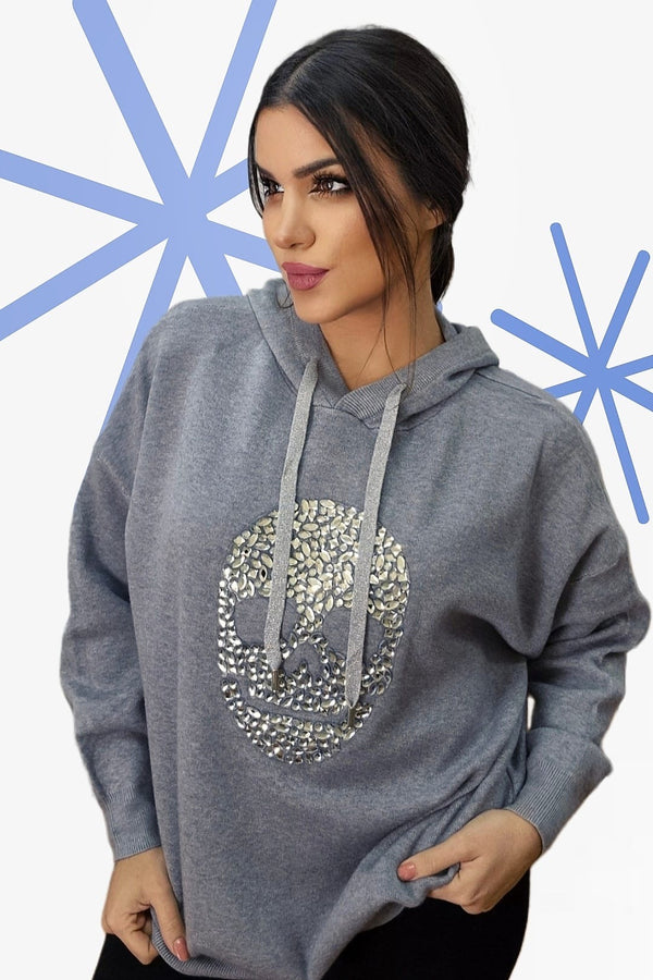 Sudadera Skull Gris
