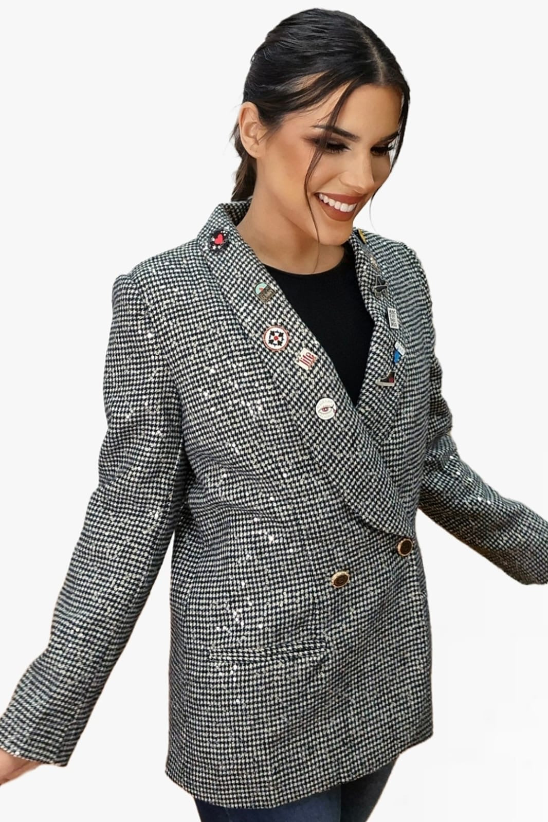 Blazer Brillo Pines Plata