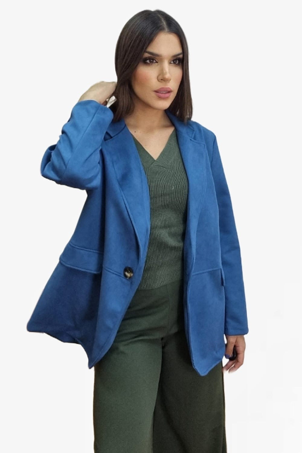 Blazer Rustic Oversize Azul