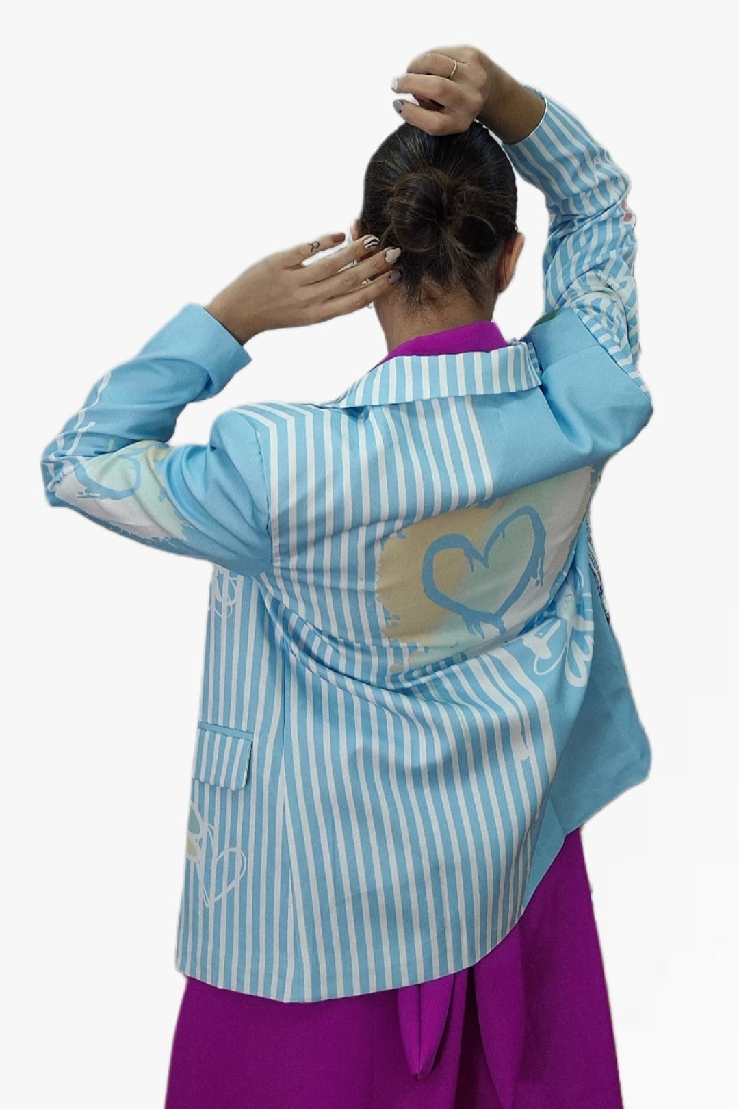 Blazer Corazon Rayada Azul