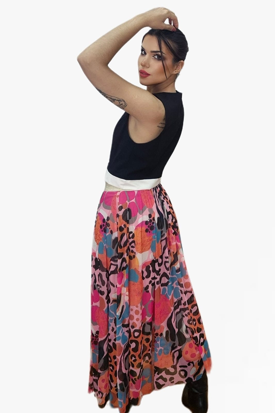 Falda Tul Animal Print Rosa