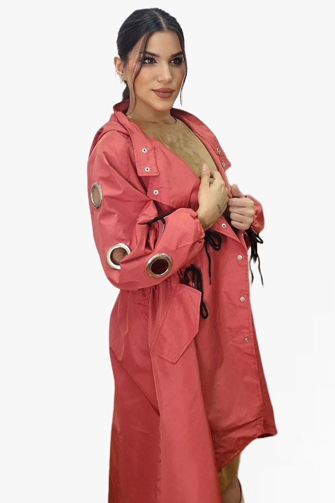 Gabardina Argollas Naranja