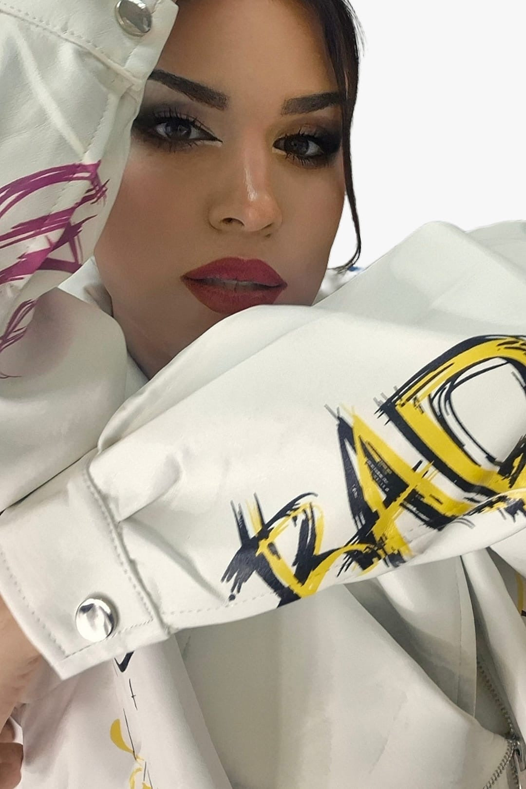 Biker Oversize Graffity Blanca