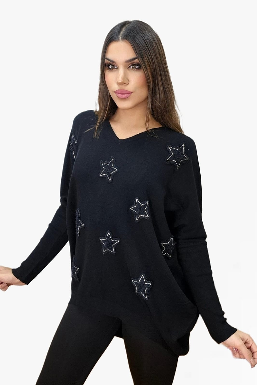 Jersey Relieve Estrella Negro