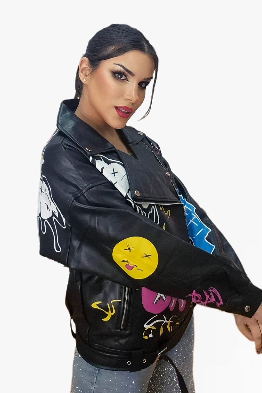 Biker Oversize Graffity Negra