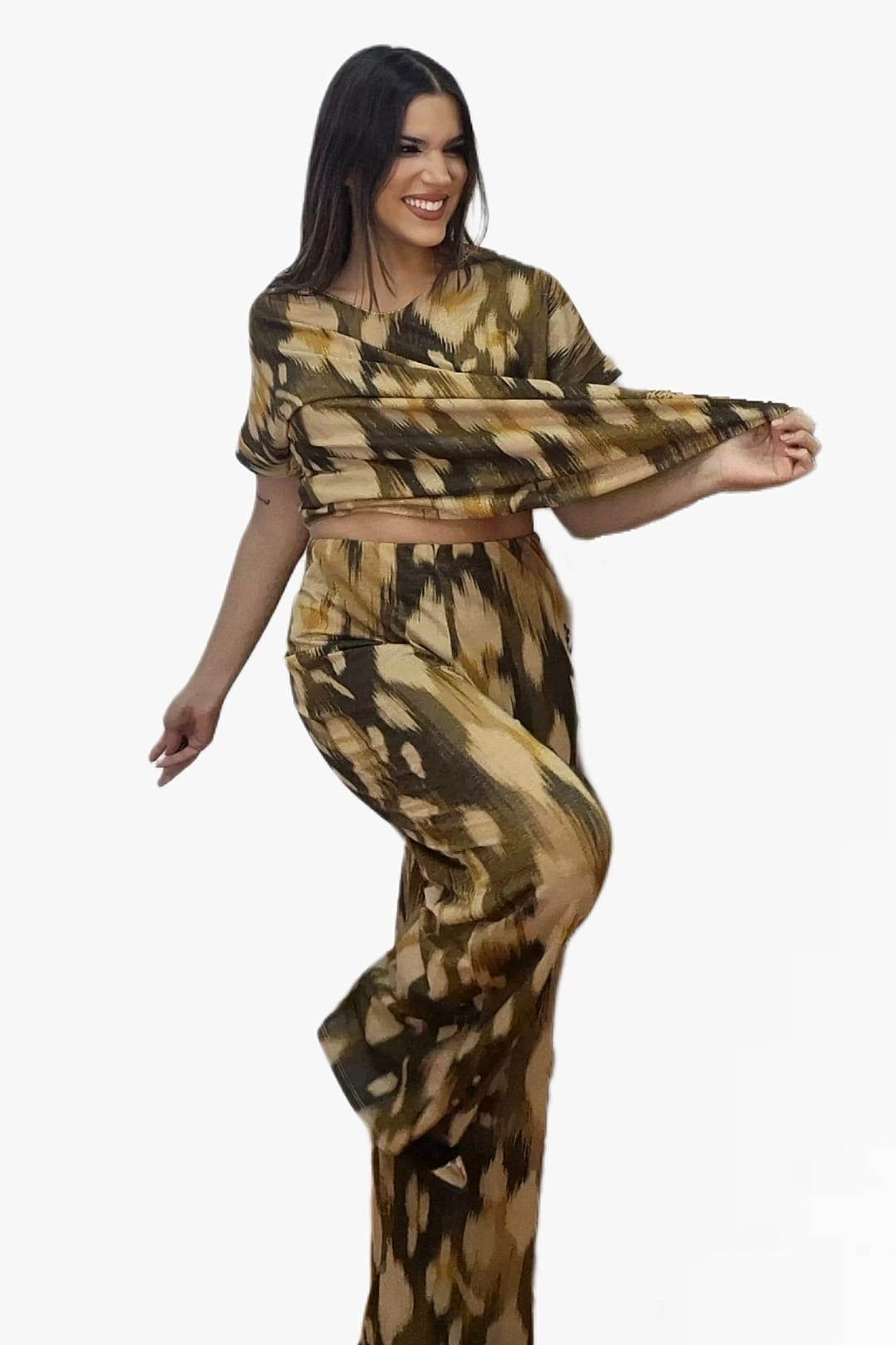 Pantalon Oliva Lurex