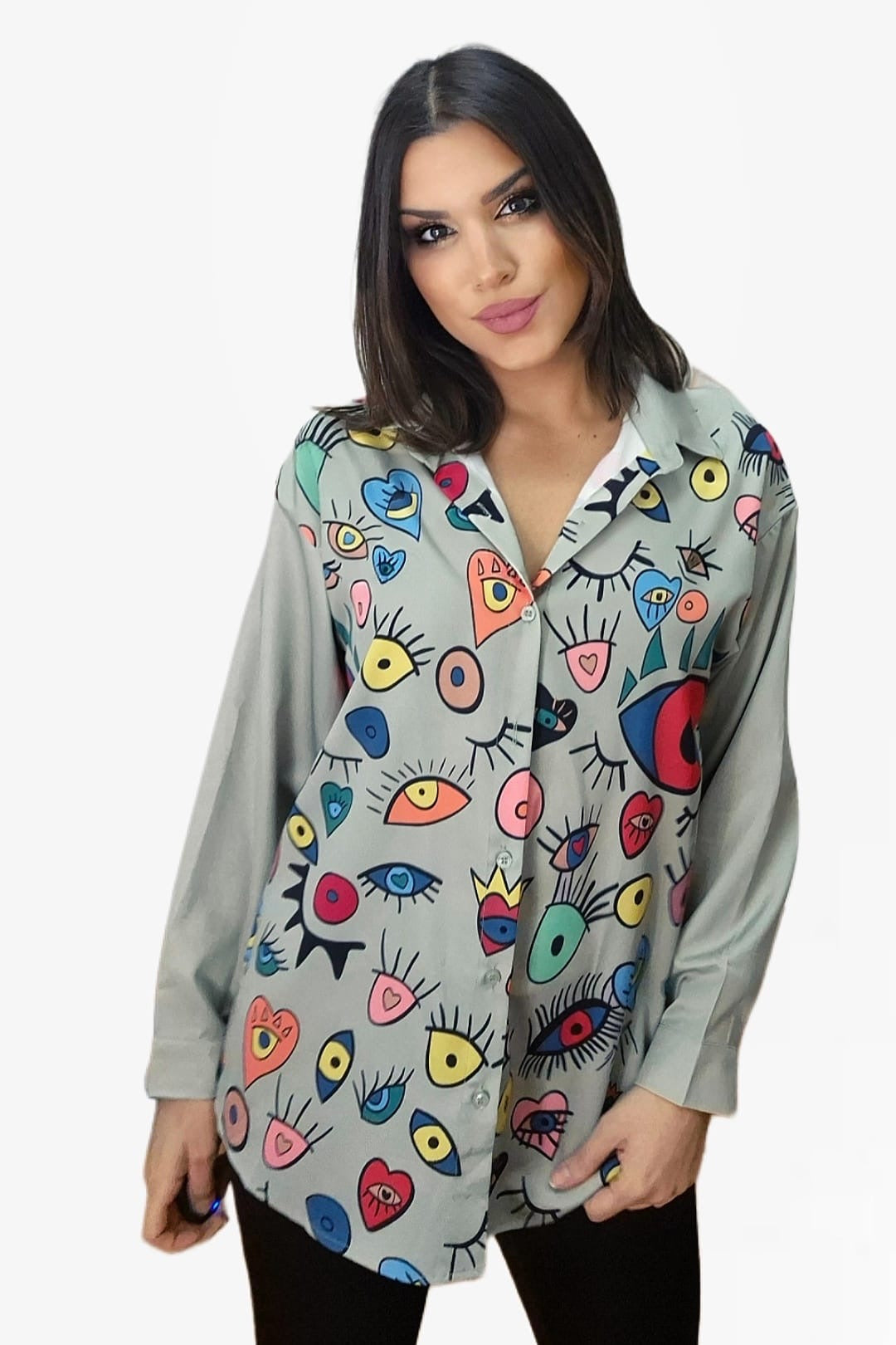 Camisa Formas Corazon Colores Verde