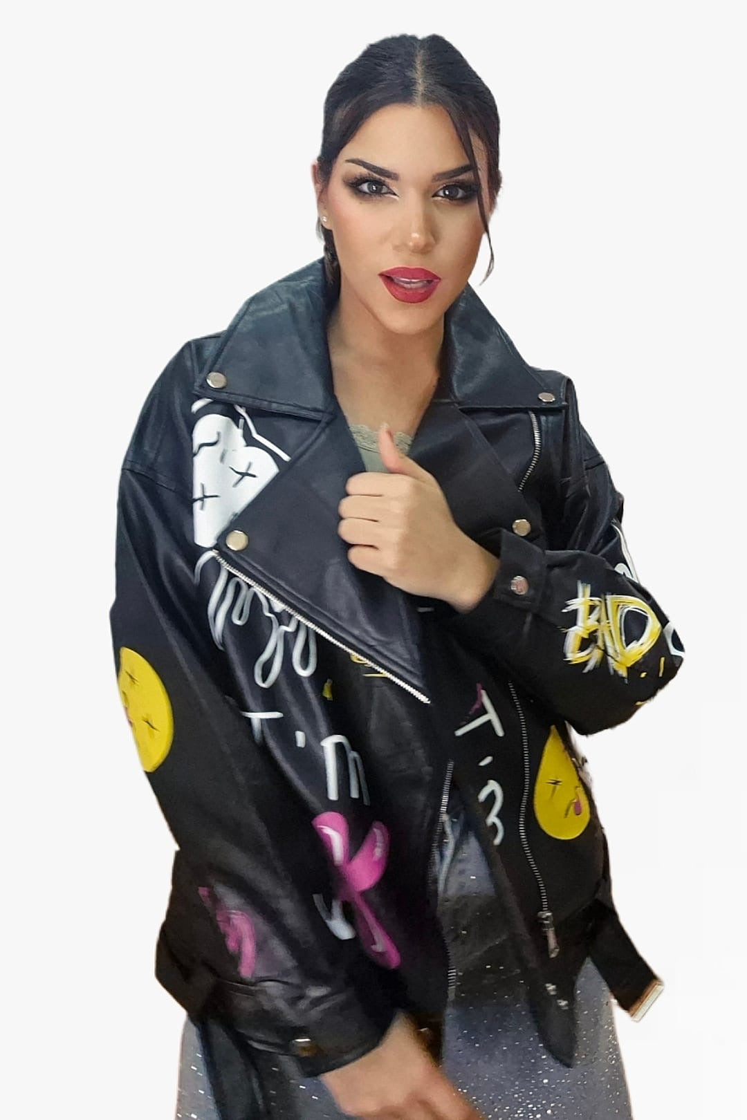 Biker Oversize Graffity Negra