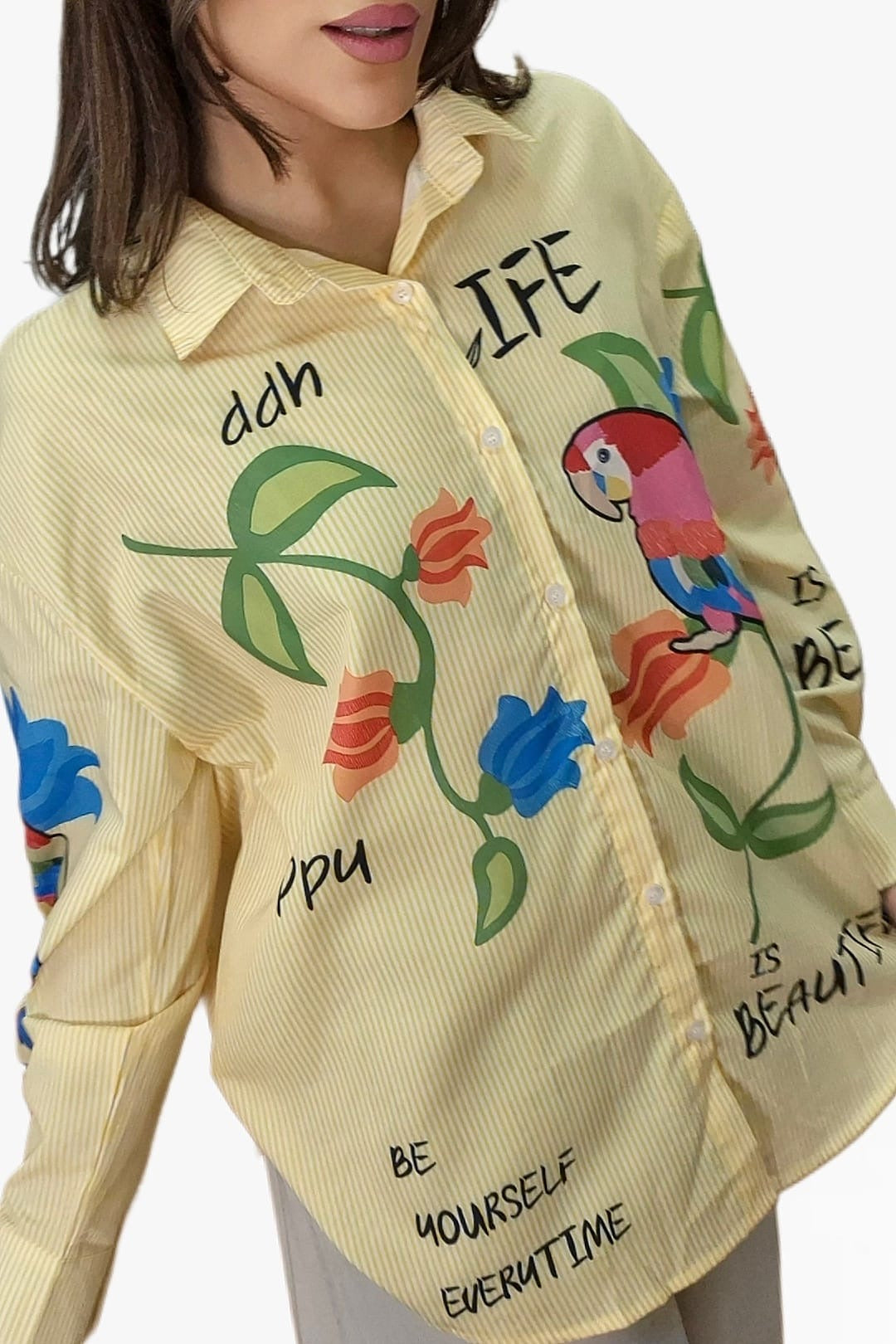 Camisa Life Parrots Amarilla