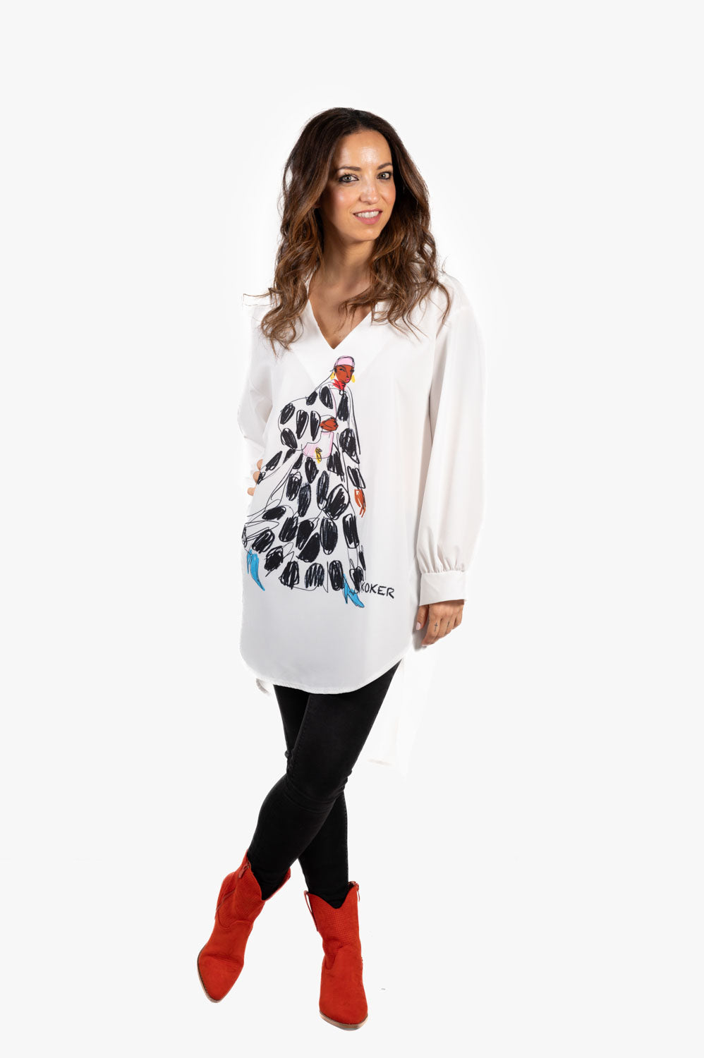 Blusa Mujer Topos Irregulares