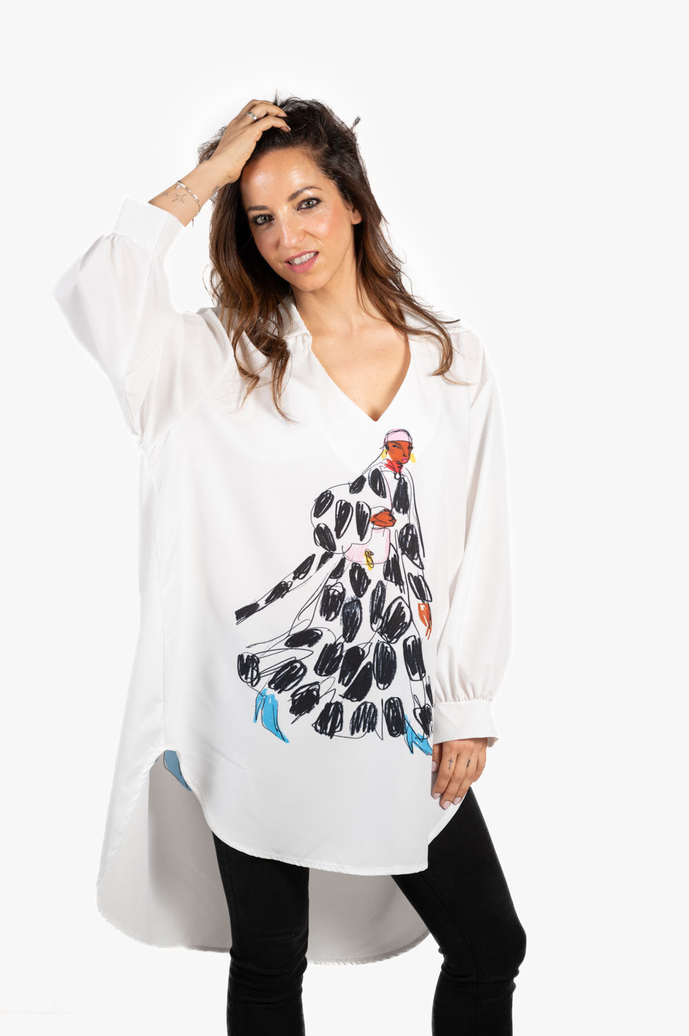 Blusa Mujer Topos Irregulares