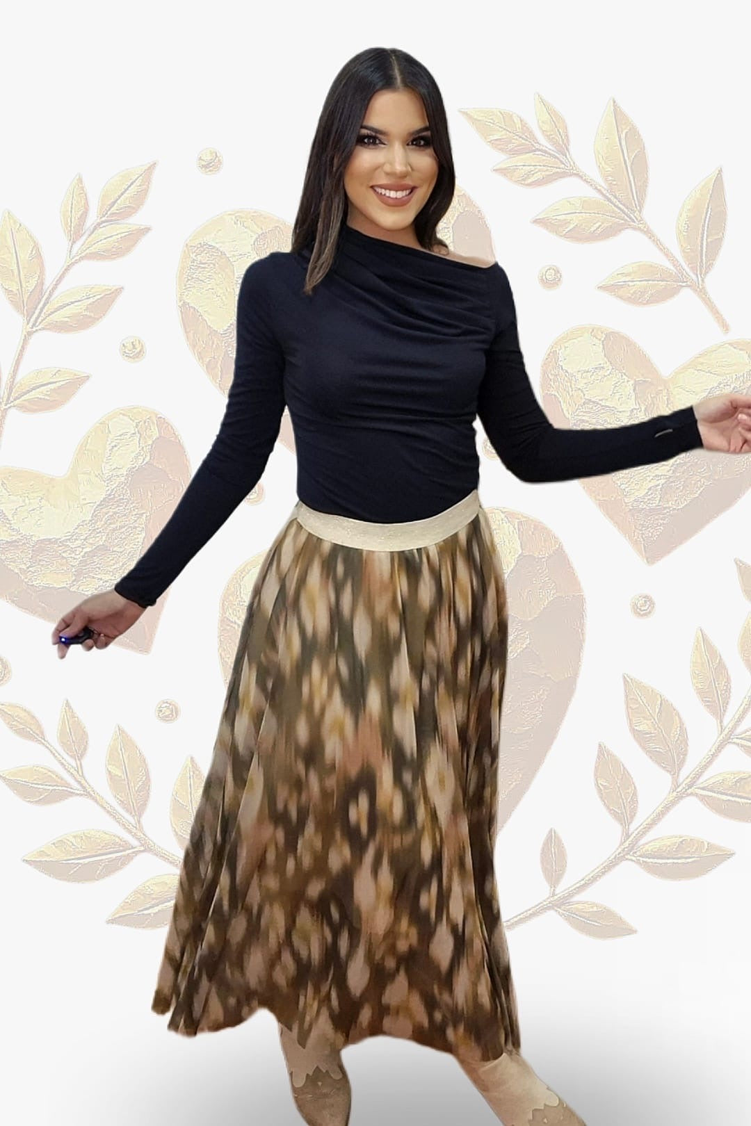 Falda Print Difuminado Verde