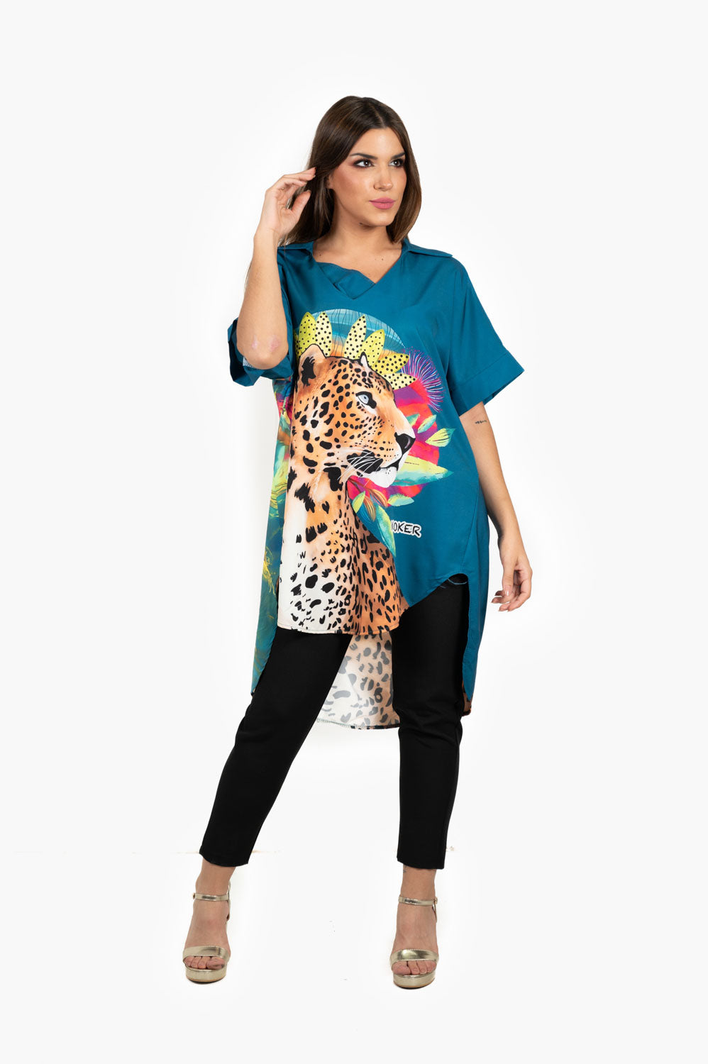 Camisa Jaguar Flowers