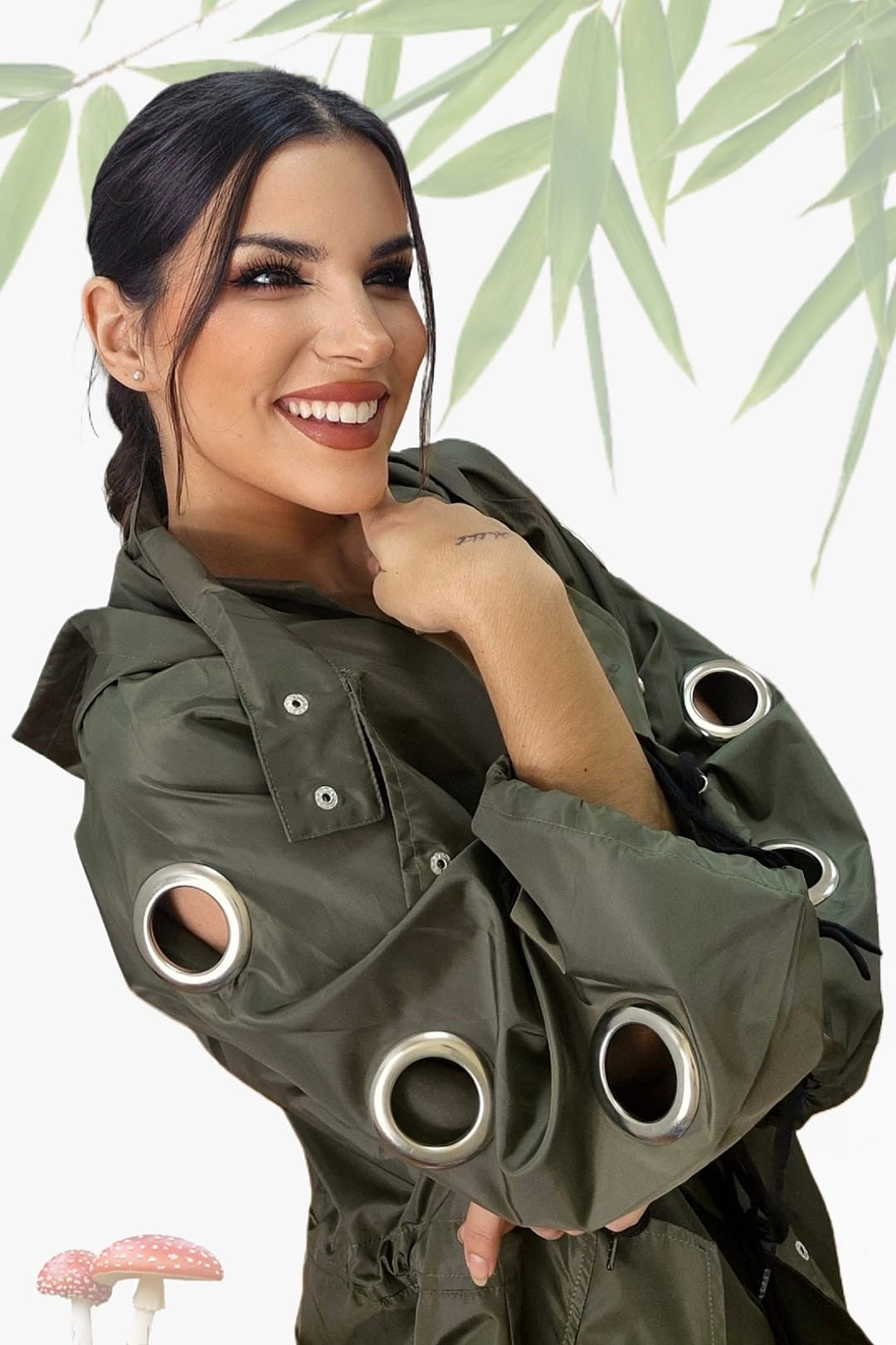 Gabardina Argollas Verde