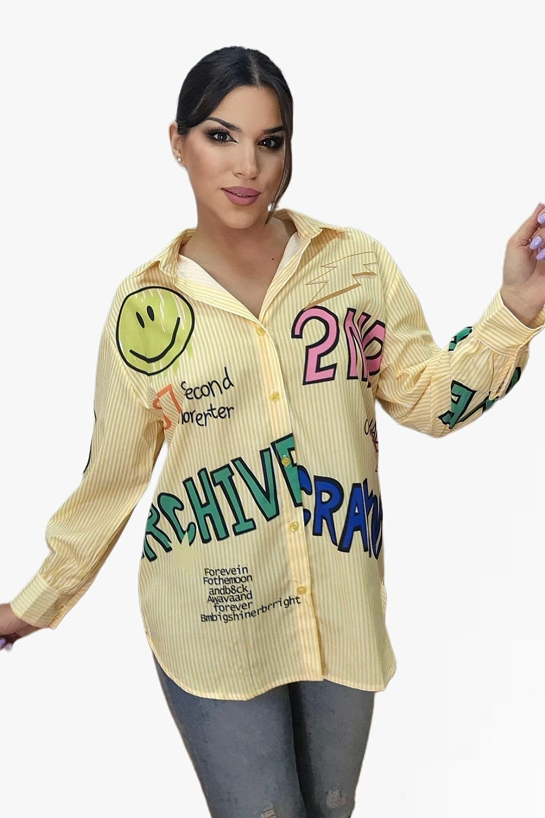 Camisa Rayon Emoji Amarilla