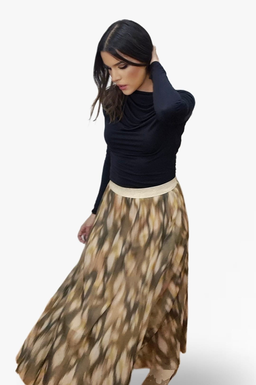 Falda Print Difuminado Verde