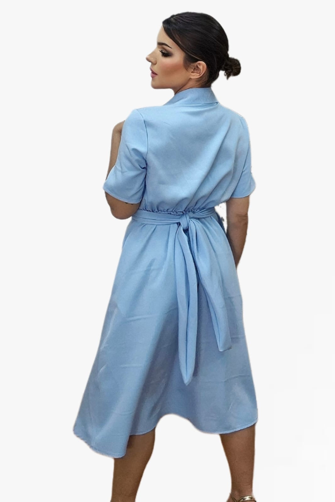 Vestido Escote Cruzado Azul