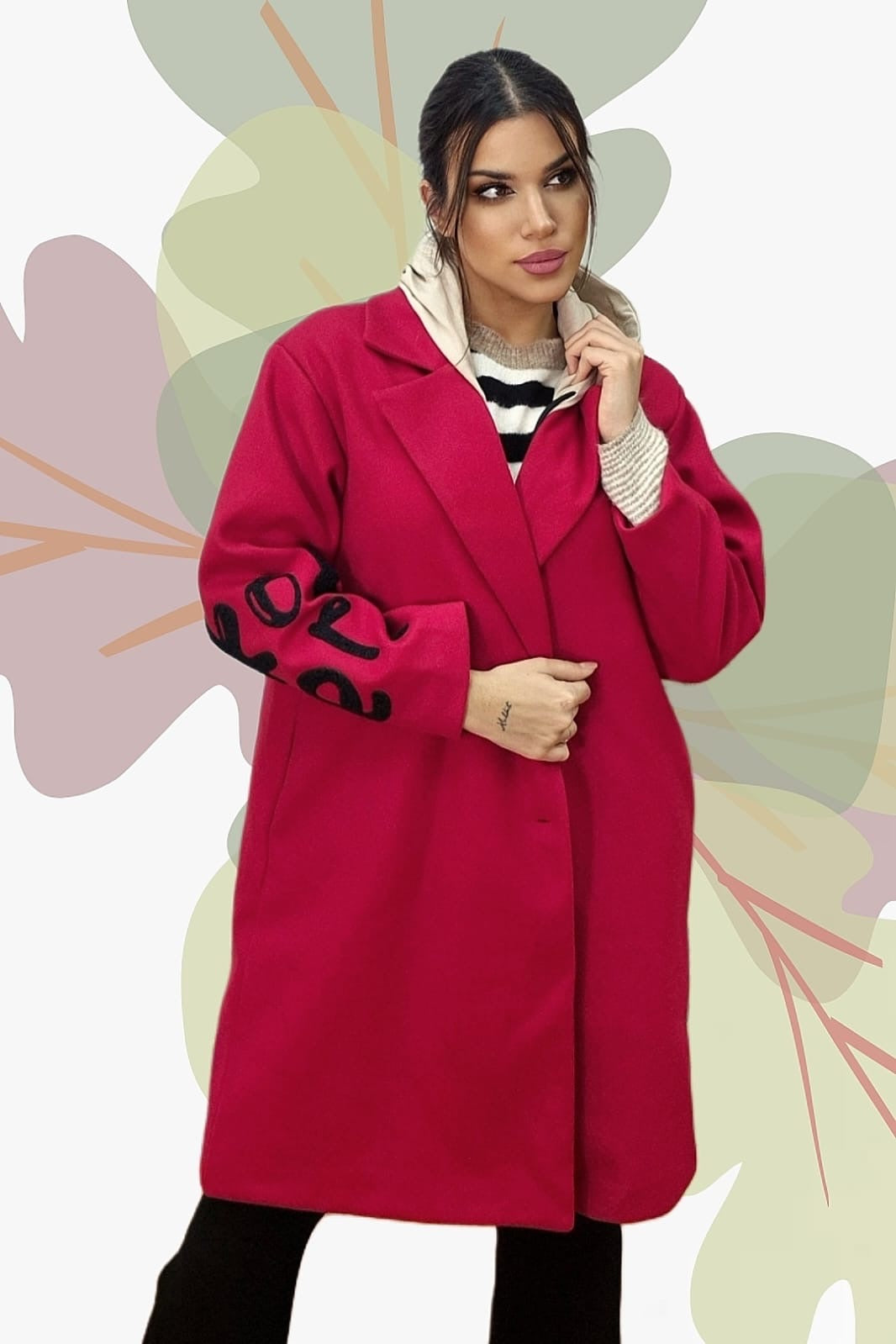 Abrigo Koker Capucha Rojo