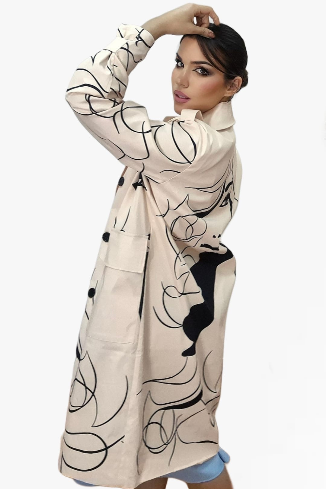 Abrigo Lineas Rostro Beige