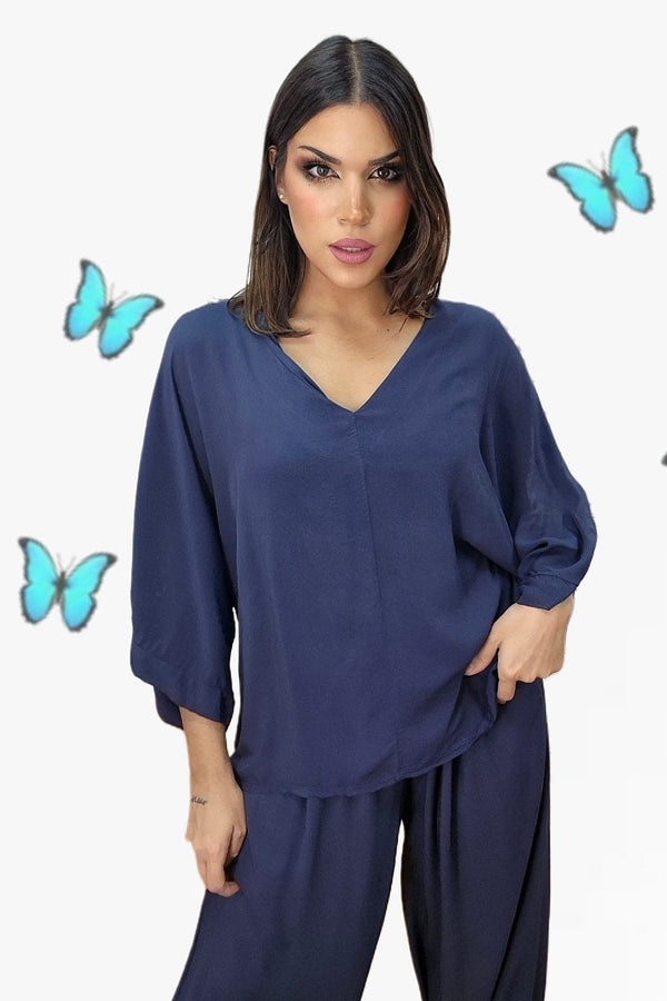 Bluson FLuido Oversize Azul