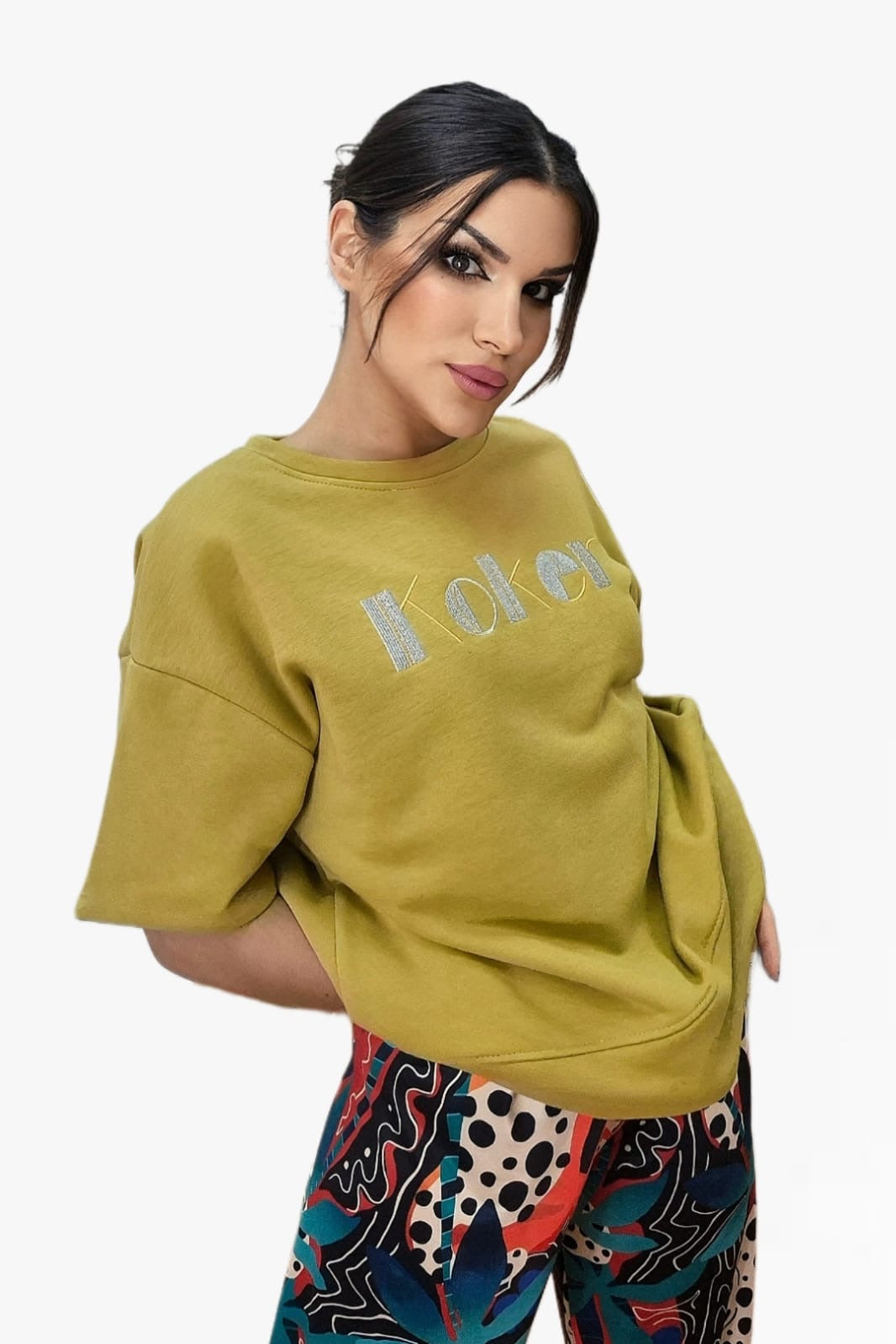 Camiseta Koker Bordado Amarillo