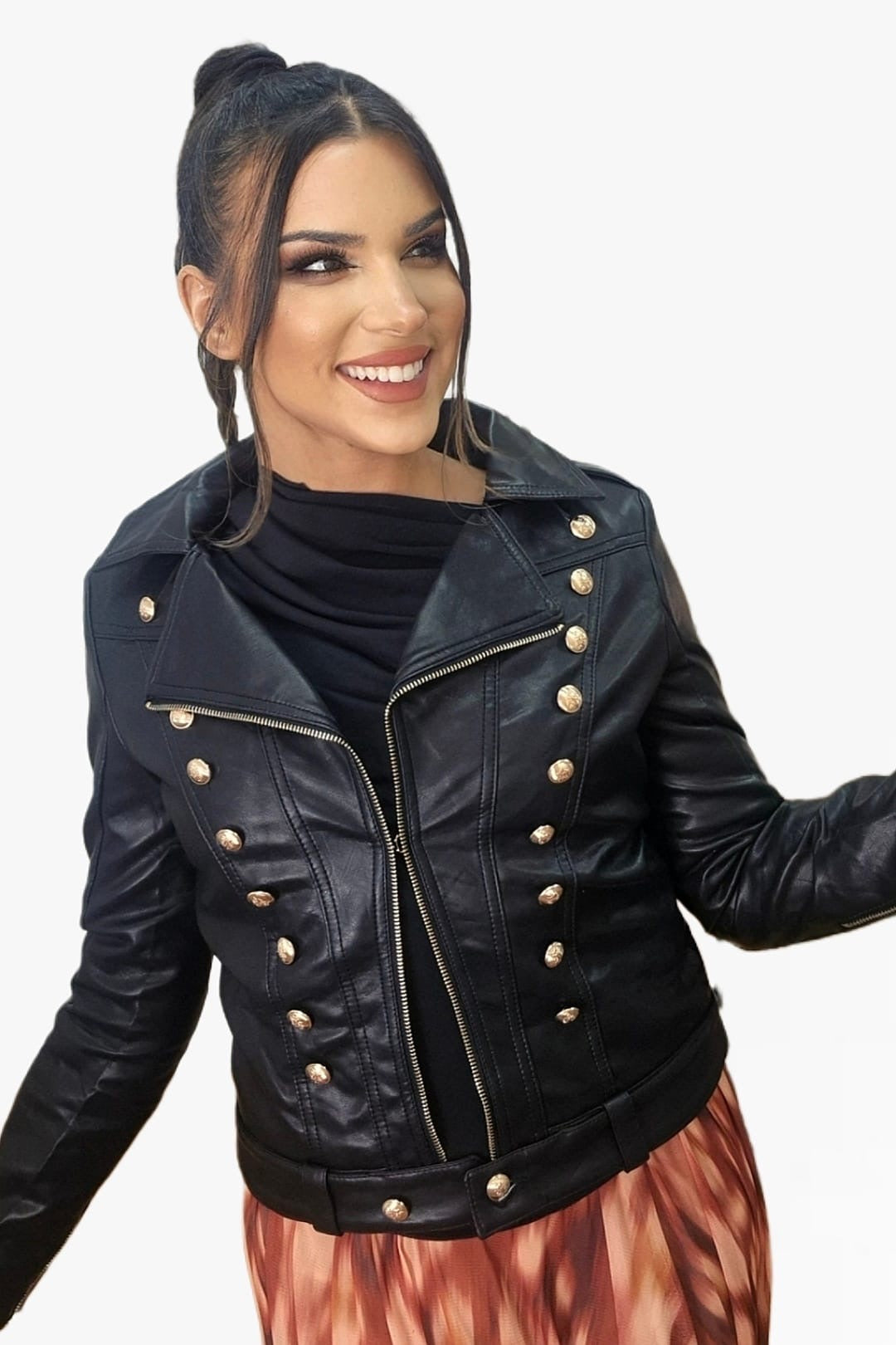 Biker Polipiel Botones